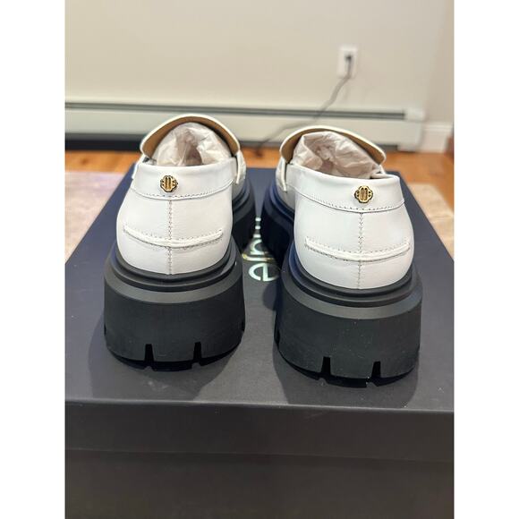 NEW Maje Leather Platform Coin Loafers White size 38/ 7.5 - Picture 7 of 10